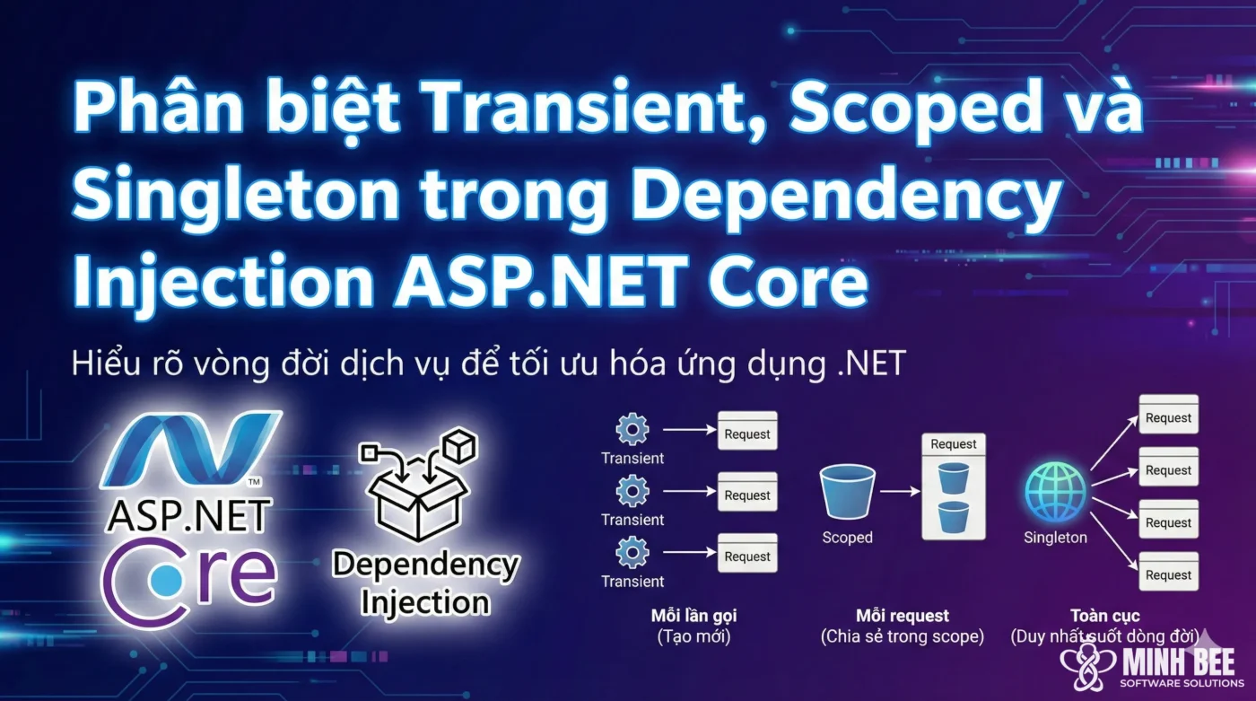 Phân biệt Transient, Scoped và Singleton trong Dependency Injection ASP.NET Core 1 Phân biệt Transient, Scoped và Singleton trong Dependency Injection ASP.NET Core