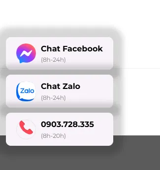Tạo nút chat Zalo, Facebook, Hotline đơn giản, đẹp không cần plugin
