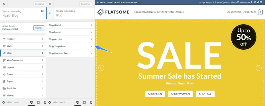 Cấu hình blog trong Flatsome